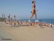 giantess collage swimsuit beach tinyman1