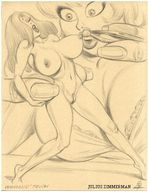 drawing monochrome anime shrunken_woman julius_zimmerman jessica_rabbit nipple_play tweezers