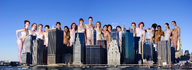 breasts giantess collage nude city mega blonde black_hair brunette smiling red_hair giantesses