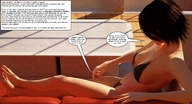 black_hair swimsuit story lying_down shrunken_men grabbing jessi_and_vicky tiny_mk digital_render