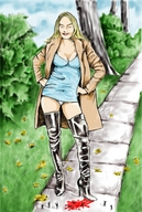 drawing crush micro color anime blood boots shrunken_men foot_crush