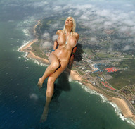 giantess collage nude mega blonde beach